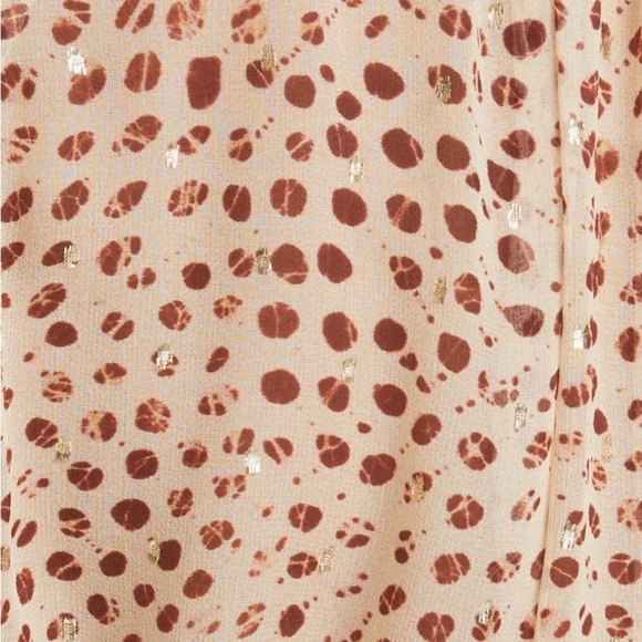 Ulla Johnson Sheer Fil Coupe Silk-Blend Chiffon Leopard Ikat Dot Marilyn Blouse - Picture 11 of 14